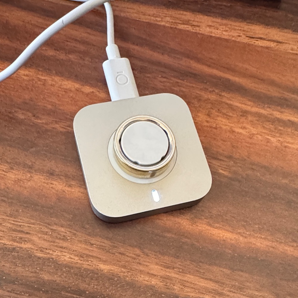 Gold Oura Ring 4, Size 9 with charger